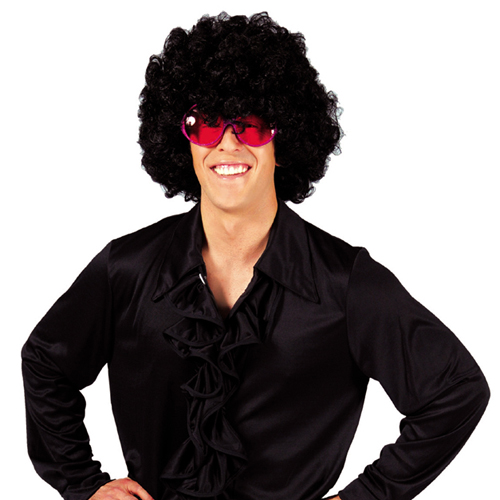 Chemise disco noire à ruches