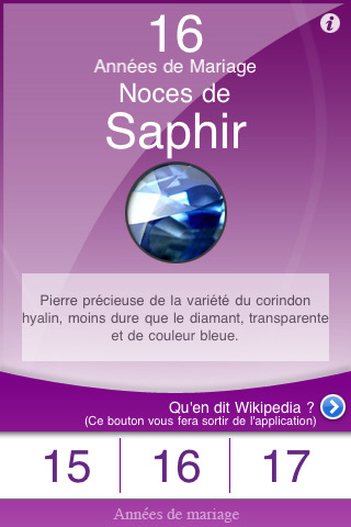 Application iPhone mariage