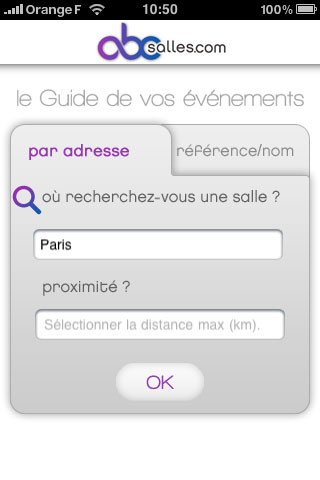 Application ABC Salles pour iPhone