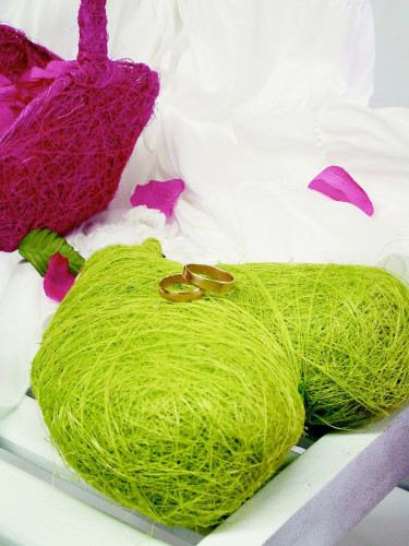 Coussin coeur en sisal