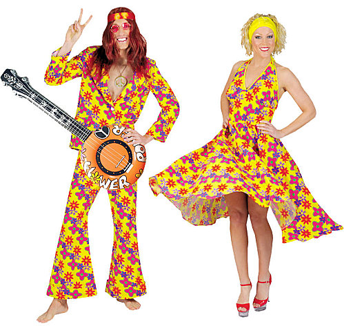 Couple hippies avec banjo gonflable
