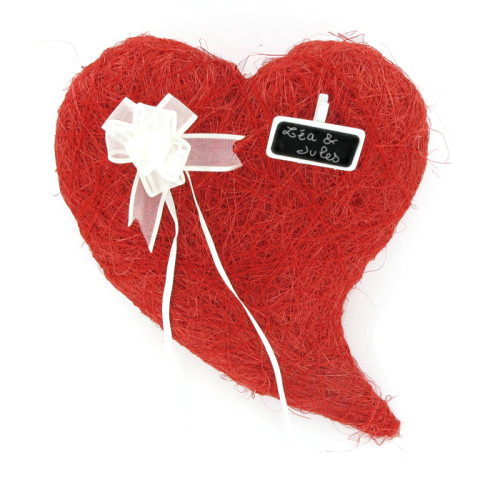 Coussin porte-alliance rouge, personnalisé