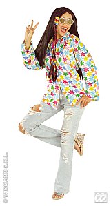 Femme hippie avec chemise à fleurs