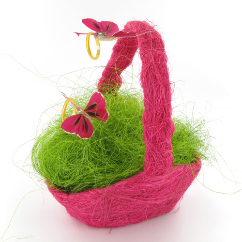 Porte-alliance réalisé avec penier, sisal et papillons