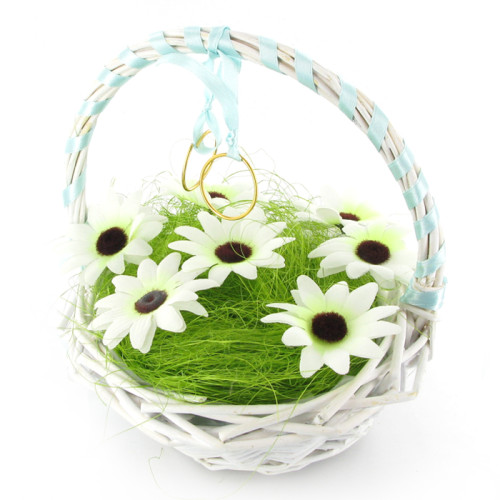 Panier en osier champêtre, porte-alliances