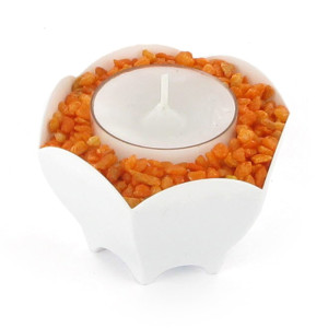 Faire son propre bougeoir avec verrine, granulé et bougie chauffe-plat