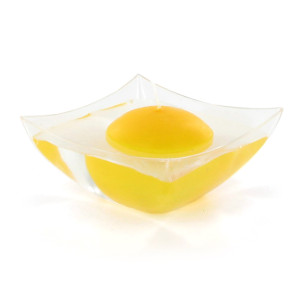 Verrine remplie d'eau et bougie flottante pour photophore économique