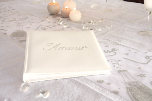 Livre d'or Amour avec décoration strass Livre d'or Amour avec décoration strass