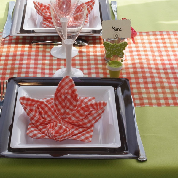 Décoration de table avec motif Vichy Décoration de table avec motif Vichy
