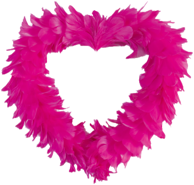 Coeur en plume fuchsia