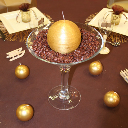 Centre de table coupe et bougie