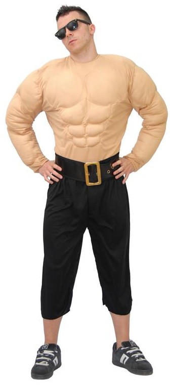 Déguisement humour, costume de mr muscle