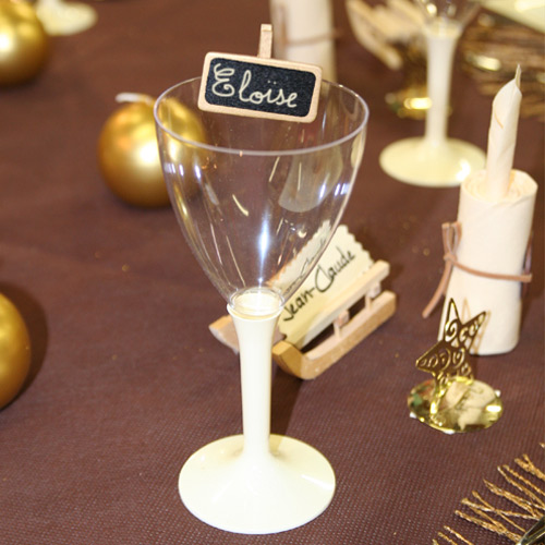 Verre avec ardoise porte-nom