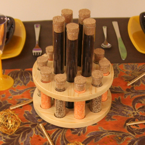 Centre de table avec éprouvettes