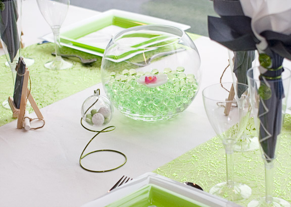 Centre de table vert anis