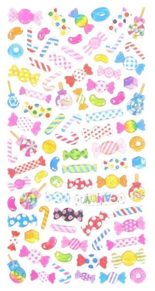 Planche d'autocollants décoratifs bonbons