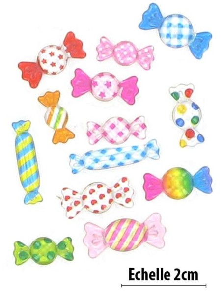 Planche d'autocollants décoratifs bonbons
