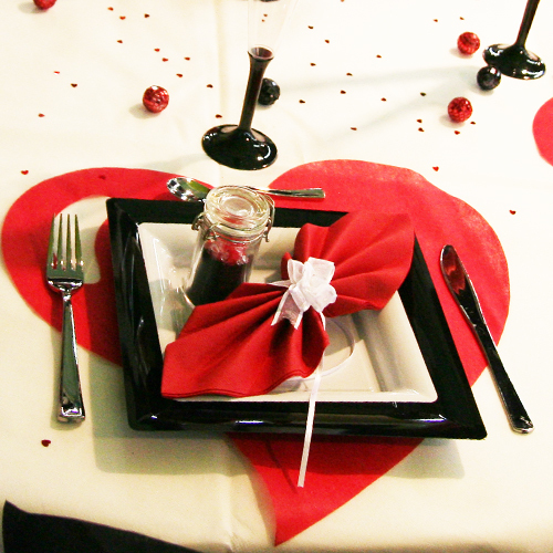 Sets de table en forme de coeur