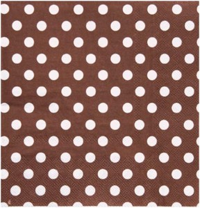 Serviettes jetables à pois, chocolat