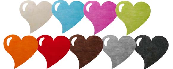 Sets de table en forme de coeur