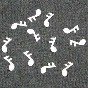 Confettis de table note de musique blanc