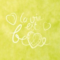 Chemin de table La vie est belle, vert anis