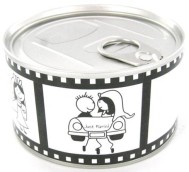 Boite de conserve à dragées, mariage cinéma