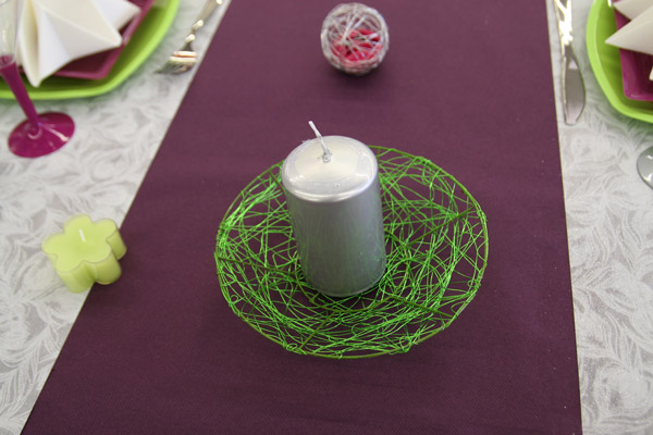 Décoration de table prune et anis