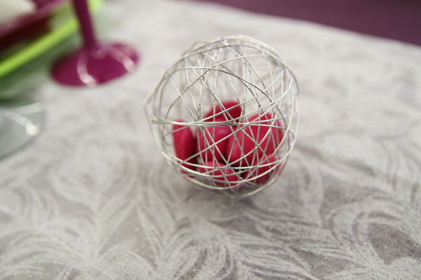 Décoration de table prune et anis