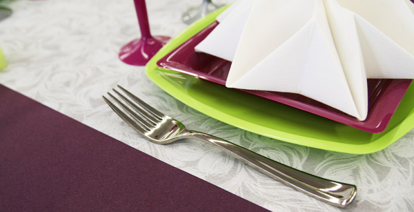 Décoration de table prune et anis