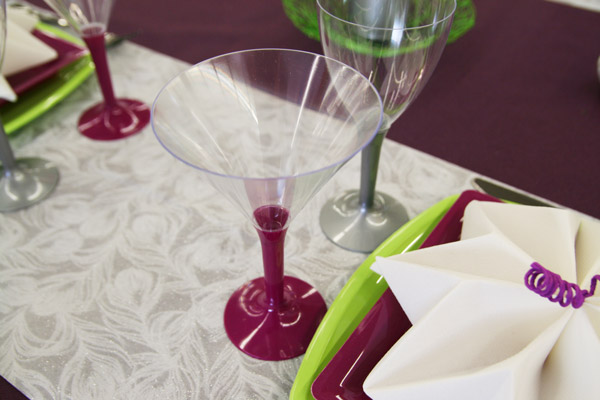 Décoration de table prune et anis