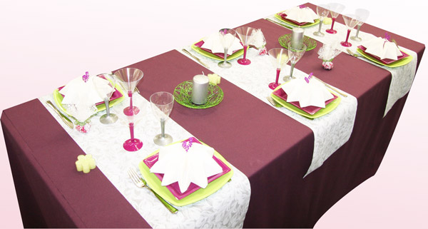 Décoration de table prune et anis