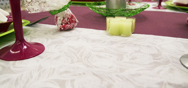 Décoration de table prune et anis