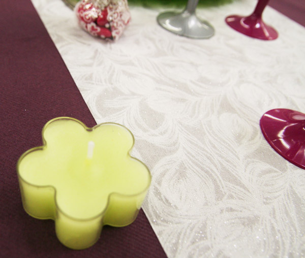 Décoration de table prune et anis