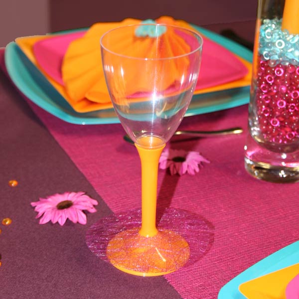 Verre décoré d'un rond de verre en abaca Verre décoré d'un rond de verre en abaca