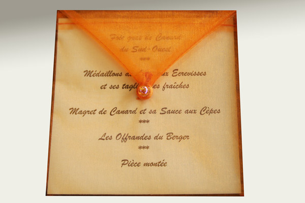 Décoration de table orange chocolat ivoire Décoration de table orange chocolat ivoire