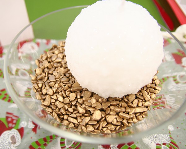 Bougie en forme de boule de neige Bougie en forme de boule de neige
