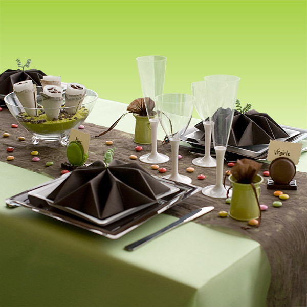 Decoration de table vert anis chocolat blanc Decoration de table vert anis chocolat blanc