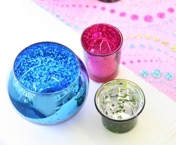 Bougeoirs en verre effet métal Bougeoirs en verre effet métal