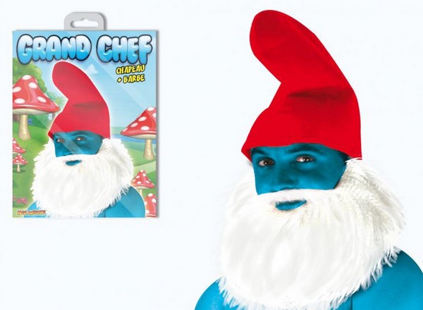 Bonnet et barbe de Schtroumpf Bonnet et barbe de Schtroumpf