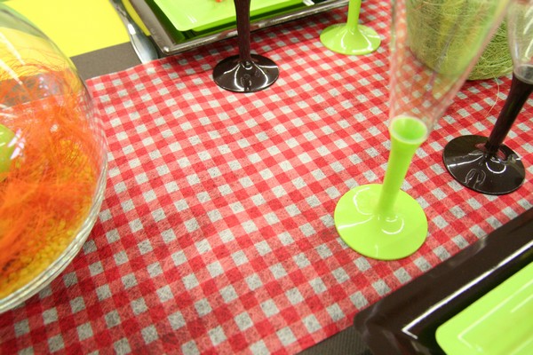 Chemin de table Vichy rouge