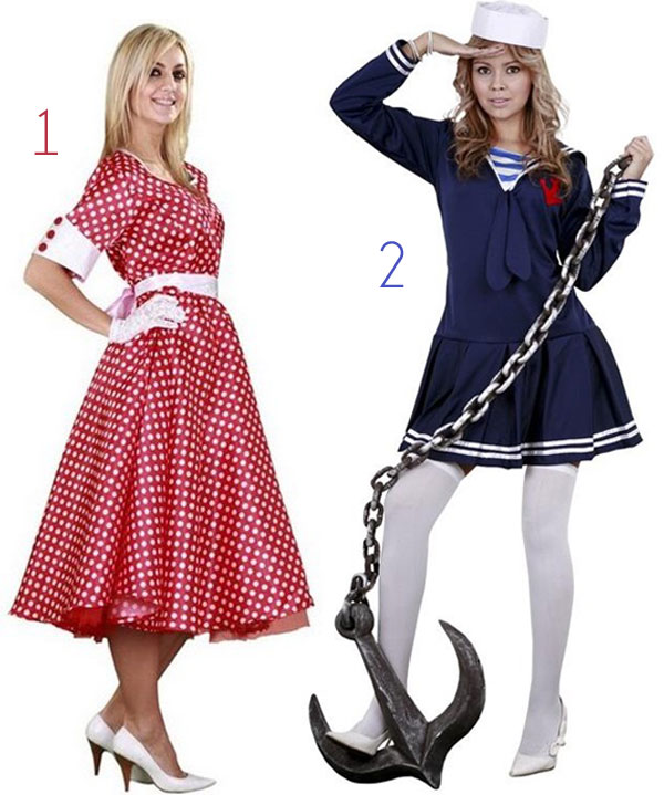 Déguisements de femme des années 50 et de femme marin Déguisements de femme des années 50 et de femme marin