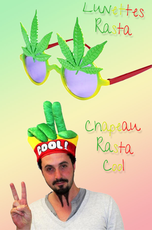 Accessoires de déguisements sur le thème Rasta et Jamaïque Accessoires de déguisements sur le thème Rasta et Jamaïque