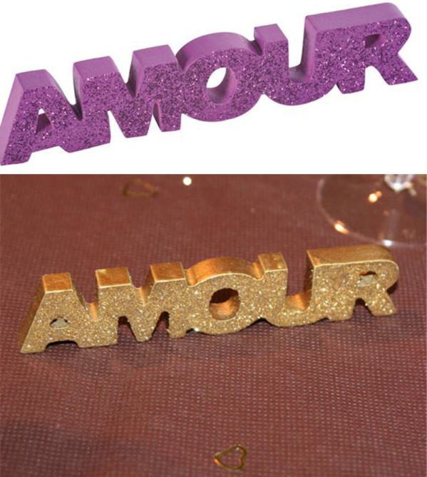 Décoration de table pailletée Amour Décoration de table pailletée Amour