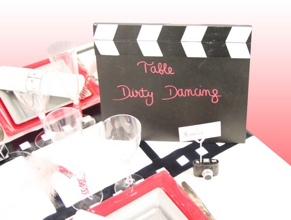 Eléments de décoration en forme de clap de cinéma
