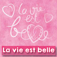 Chemin de table La vie est belle, fuchsia
