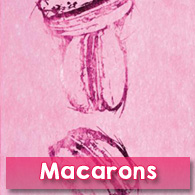 Chemin de table macarons, fuchsia 