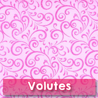 Chemin de table, volutes pailletées, fuchsia