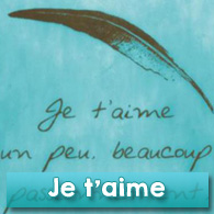 Chemin de table turquoise Je t'aime Chemin de table turquoise Je t'aime