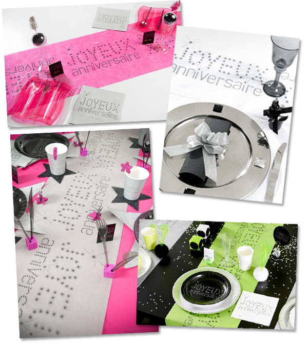 Chemin de table anniversaire Chemin de table anniversaire